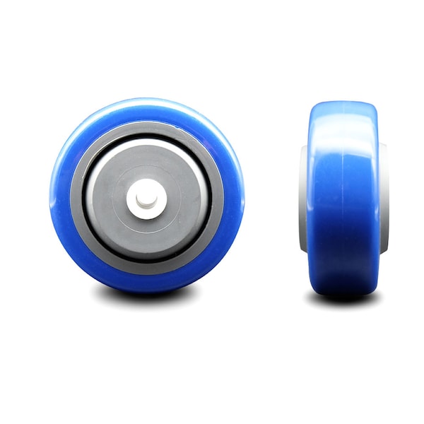 SCC - 3.5" Blue Poly on Polyolefin Wheel Only - 3/8" Bore - 300 lbs Capacity